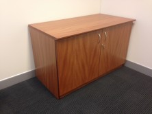 Polished Timber Veneer Credenza 1200 L X 600 D X 725 H. 2 Hinged Doors